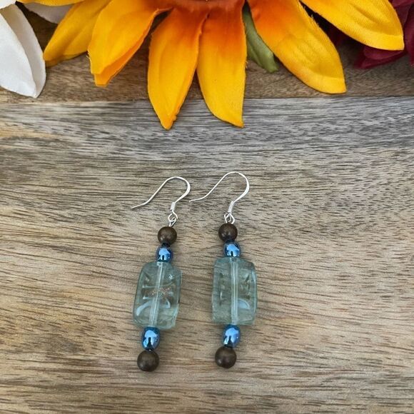 Glass Bead Handmade Earrings NWOT  - Picture 2 of 2